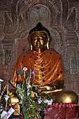 Bagan Myanmar. Image of Buddha of Dhammayazika pagoda. 